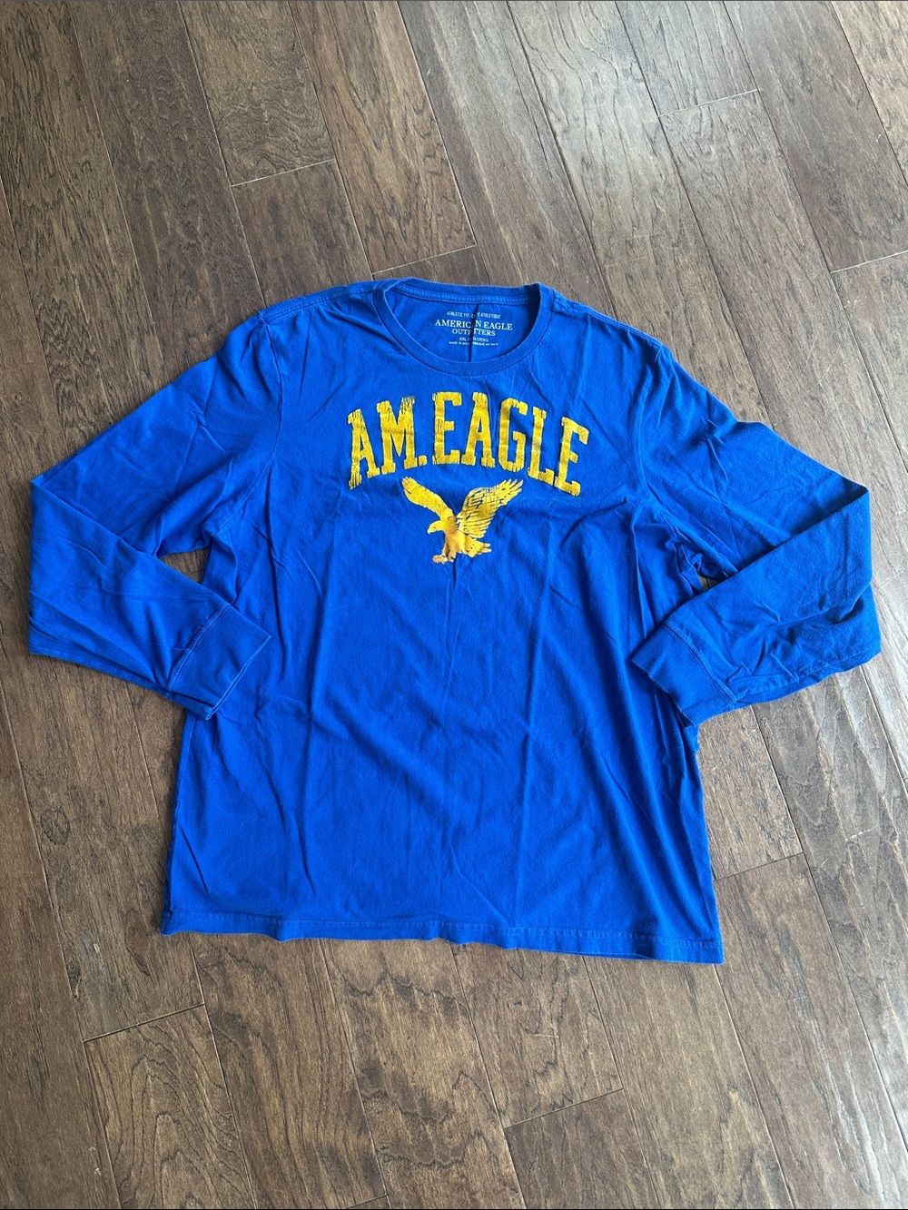 🦅 American Eagle Outfitters Royal Blue Long Sleeve Tee with Yellow Logo
